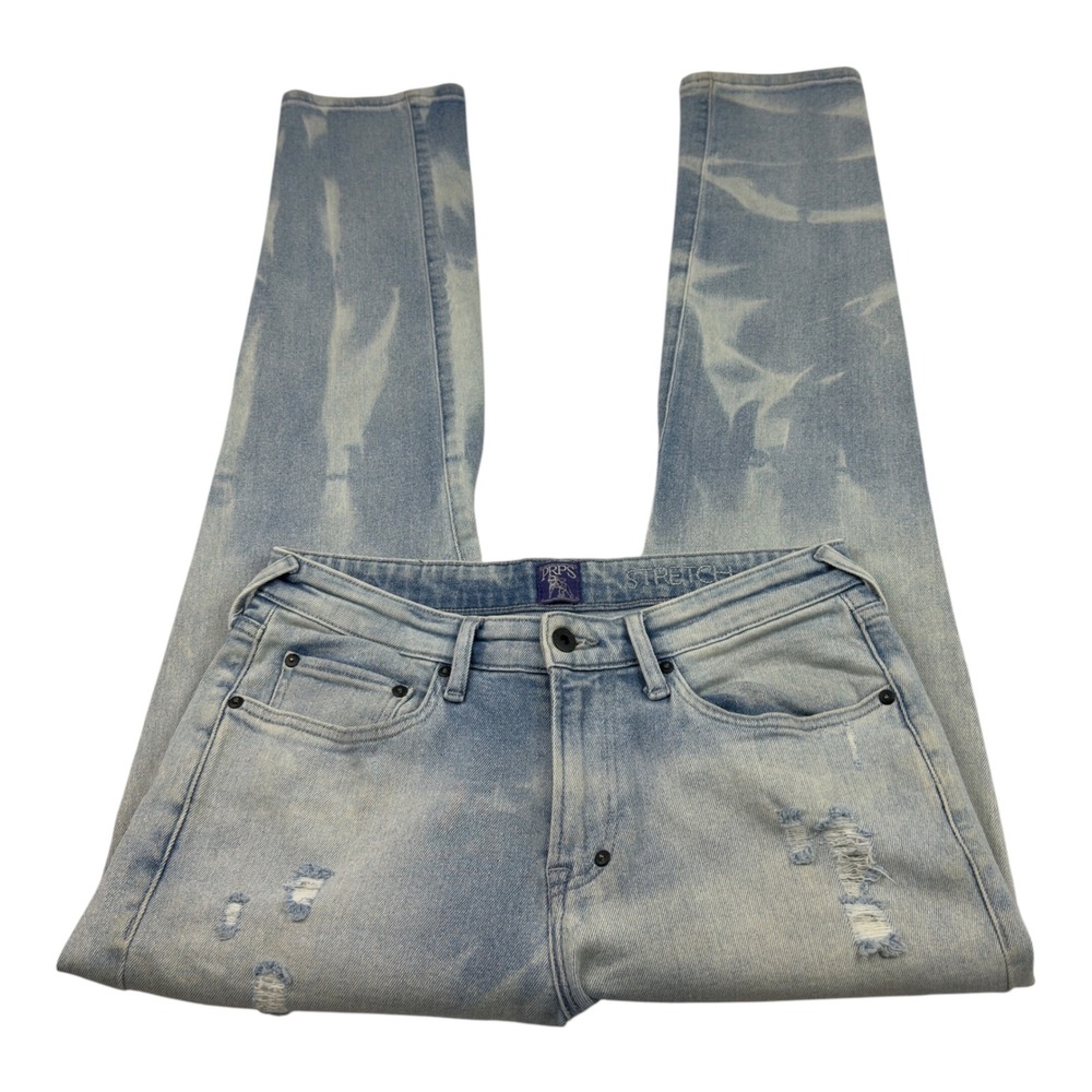 PRPS Mens Size 30 Light Wash Distressed Stretch Skinny Jeans Bleached CA37584